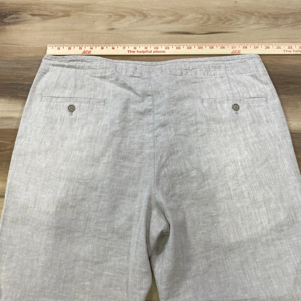 Jos A Bank Pants Men 40x30 Linen Blend Tailored Fit Gray Quiet Luxury Drawstring